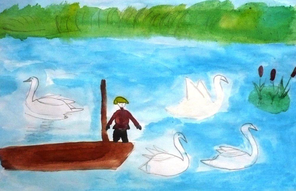 Ганс христиан Андерсен Дикие лебеди раскраска