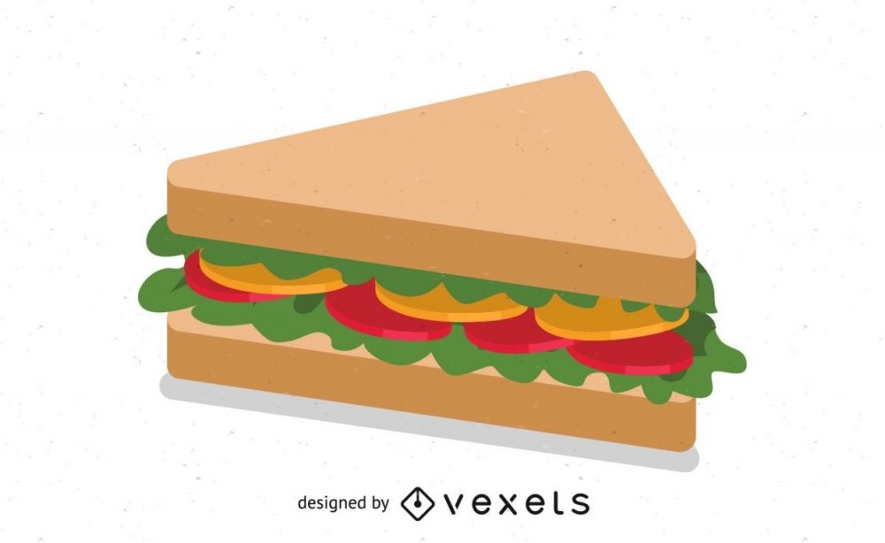 Поэтапный рисунок бутерброда