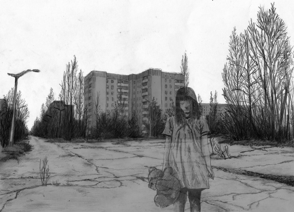 Чернобыльская АЭС рисунок