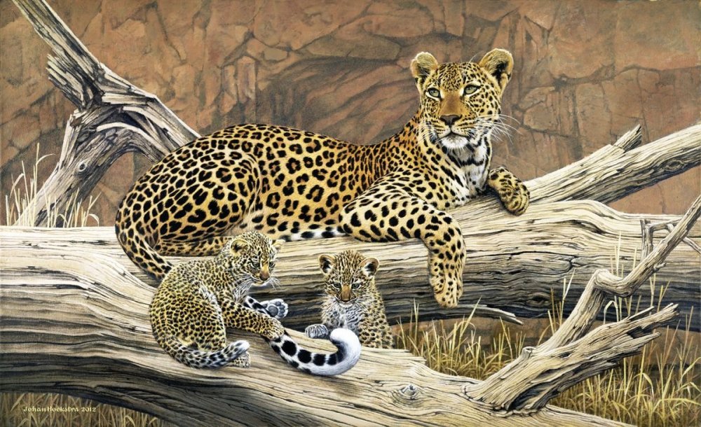 Леопард живопись