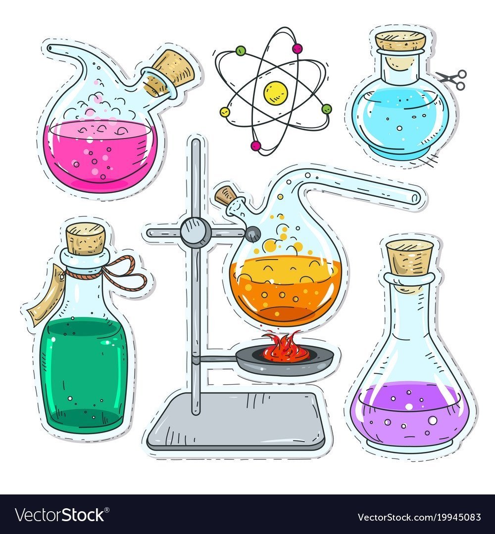 Химические колбы цветные