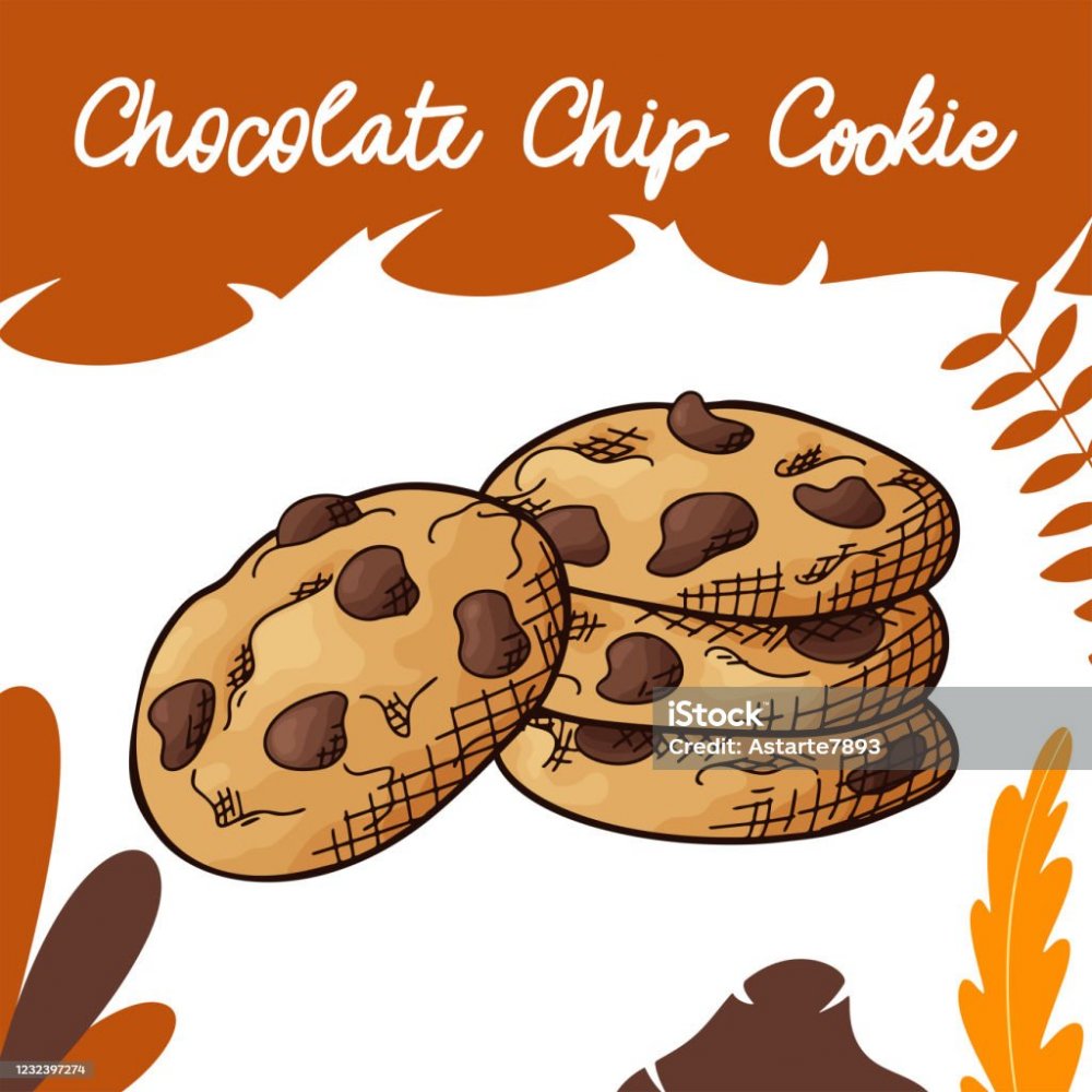Печенье с шоколадной крошкой иллюстрация вектор