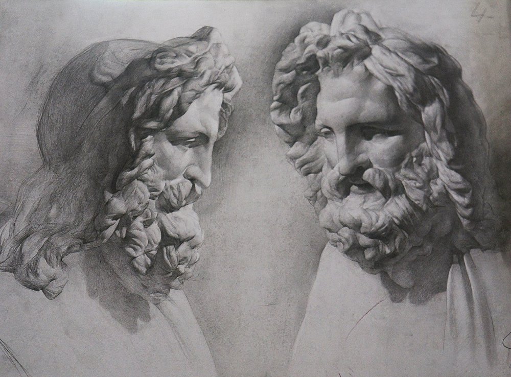Давид Микеланджело голова рисунок