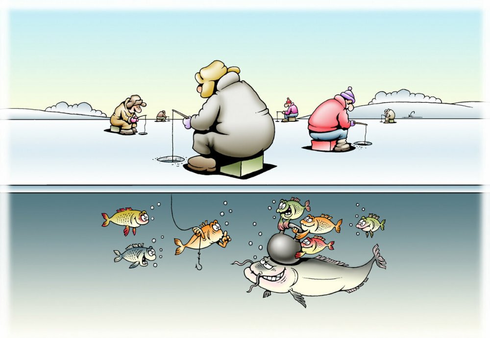 Рыбалка карикатуры