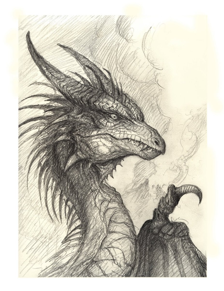 Картина дракона карандашом