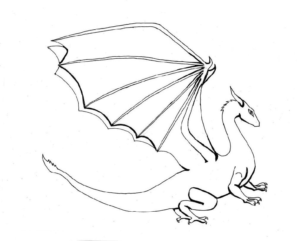 Летающий дракон раскраска