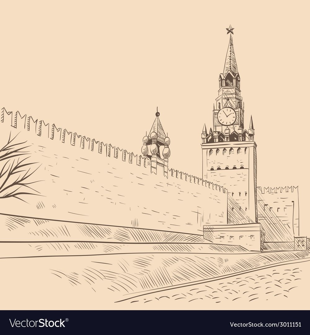 Кремль Москва рисунок
