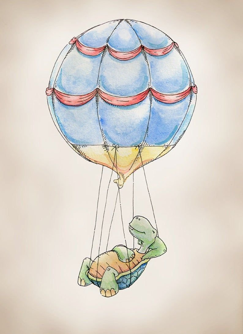 Сказочный воздушный шар с корзиной
