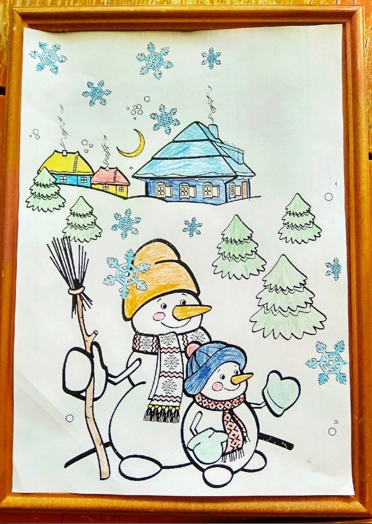 Зимние рисунки своими руками для детей