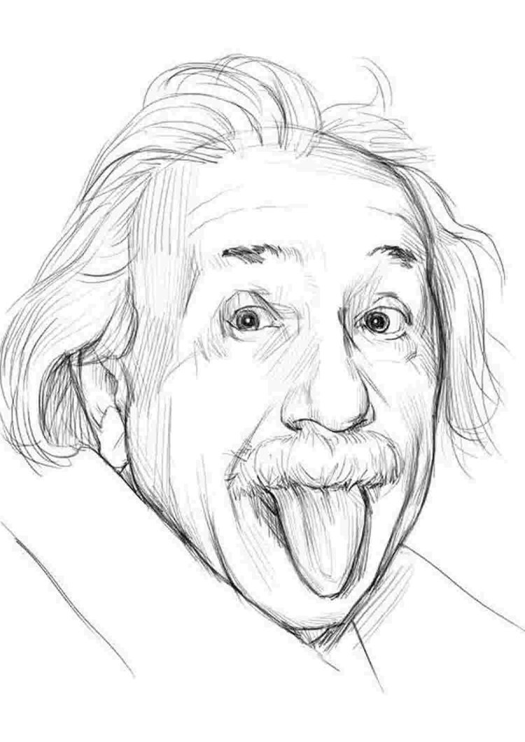 Альберт Эйнштейн рисунок карандашом