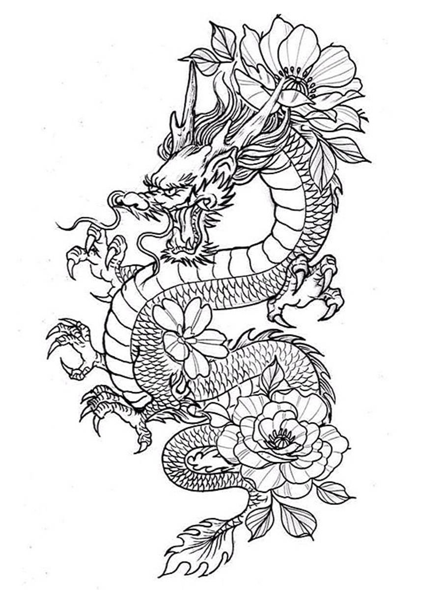 Китайский дракон рисунок простой