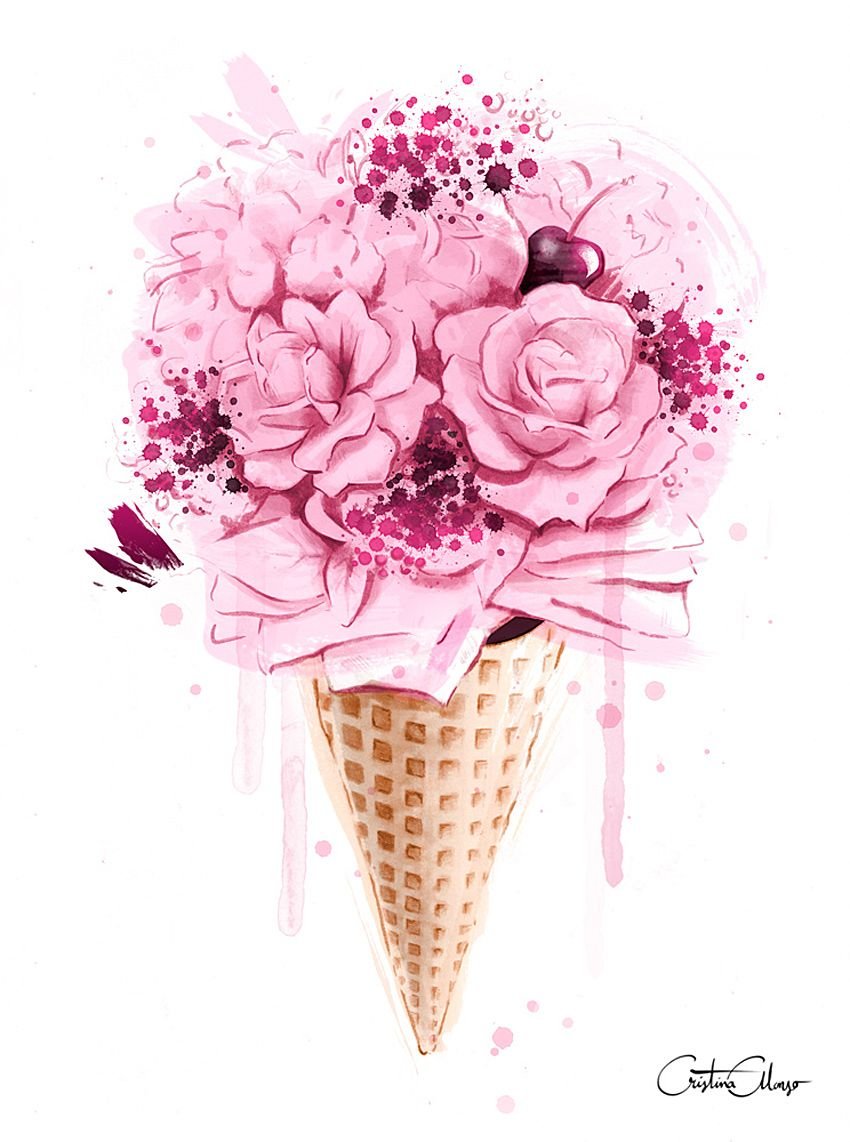 Цветы в рожке мороженого