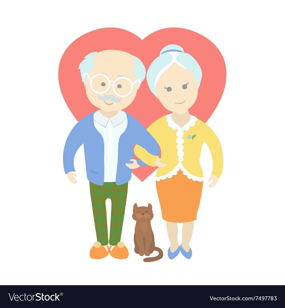 Схематичное изображение бабушки и дедушки