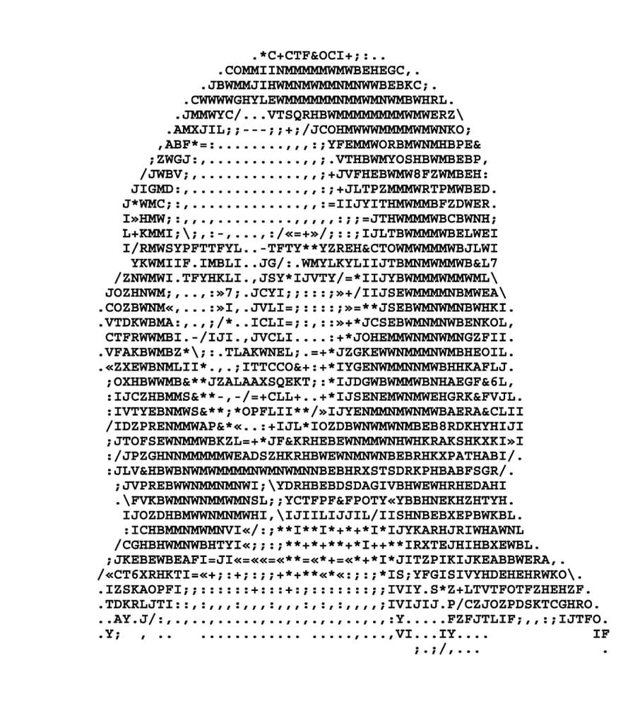 Репродукция моны Лизы ASCII