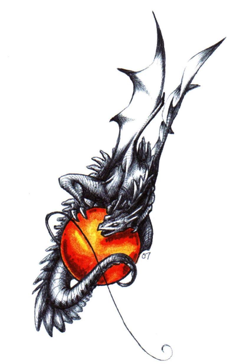 Огненный дракон тату