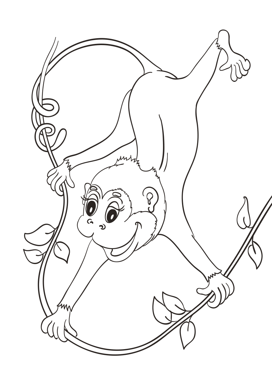 Раскраска обезьяна и очки
