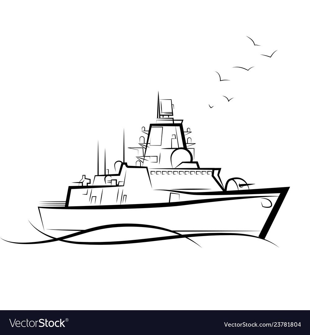 Современный корабль вектор