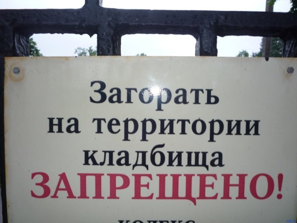 На территории кладбища запрещено