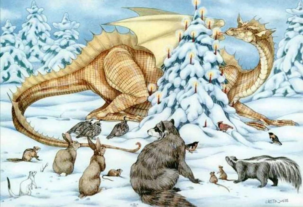 Новогодние открытки с драконом