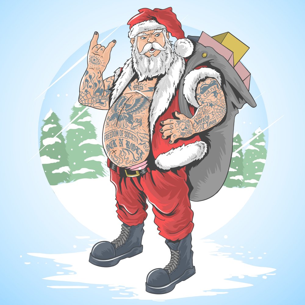 Татуированный Санта Клаус