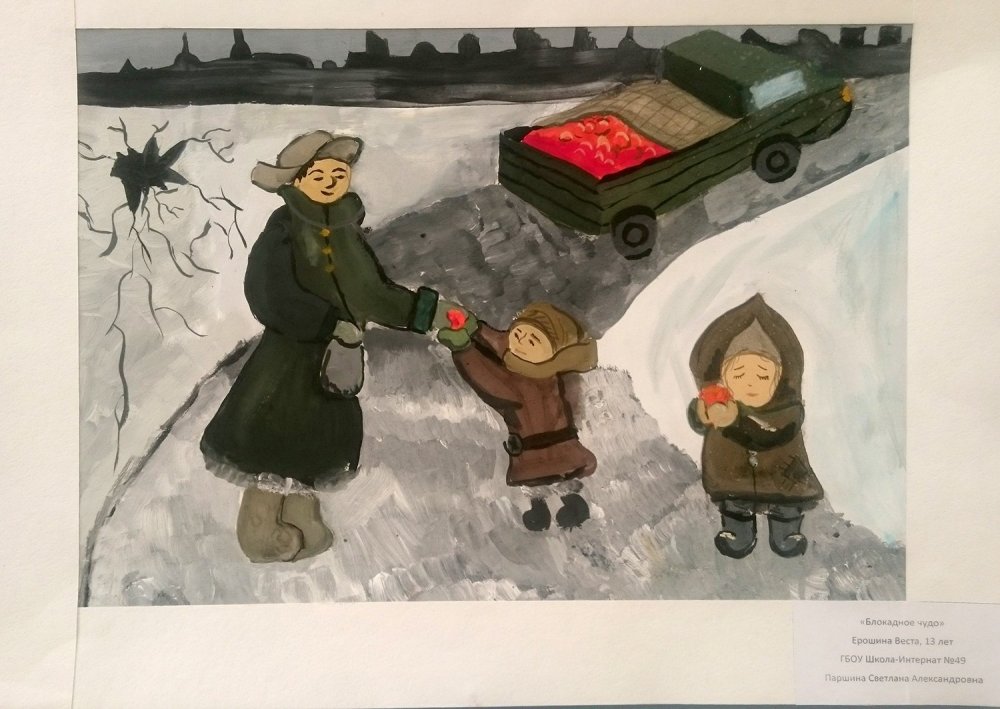Улицы блокадного Ленинграда рисунки