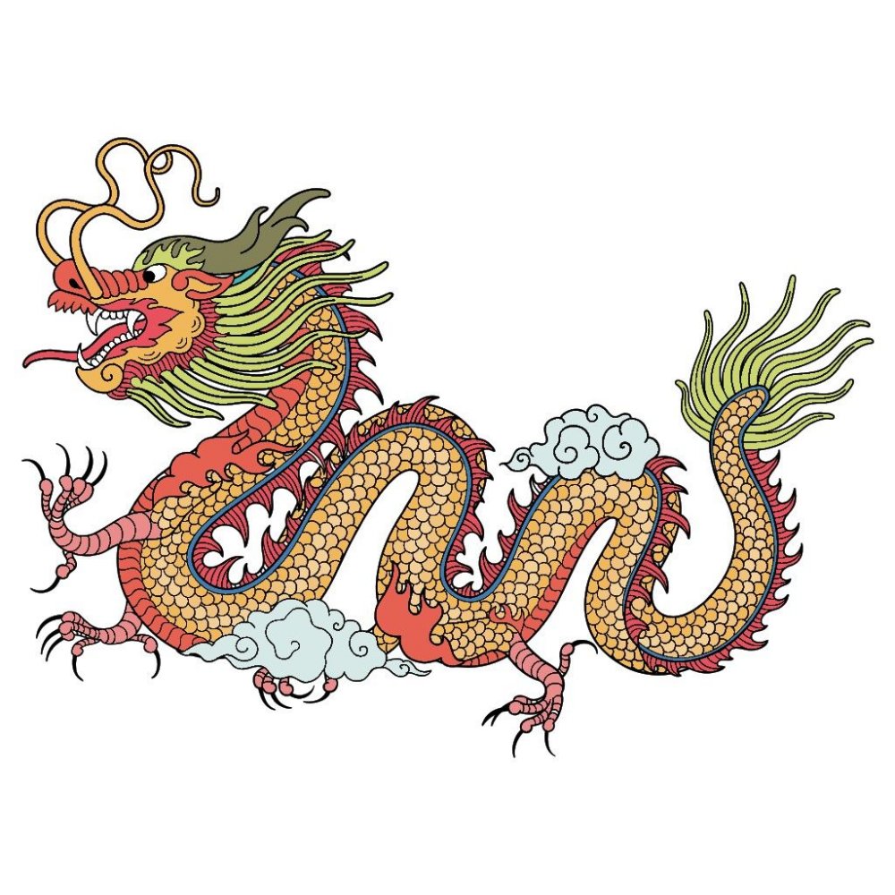 Японский дракон на новый год рисунок