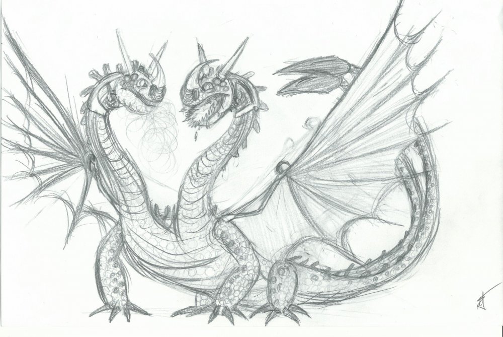 Рисунки драконов карандашом
