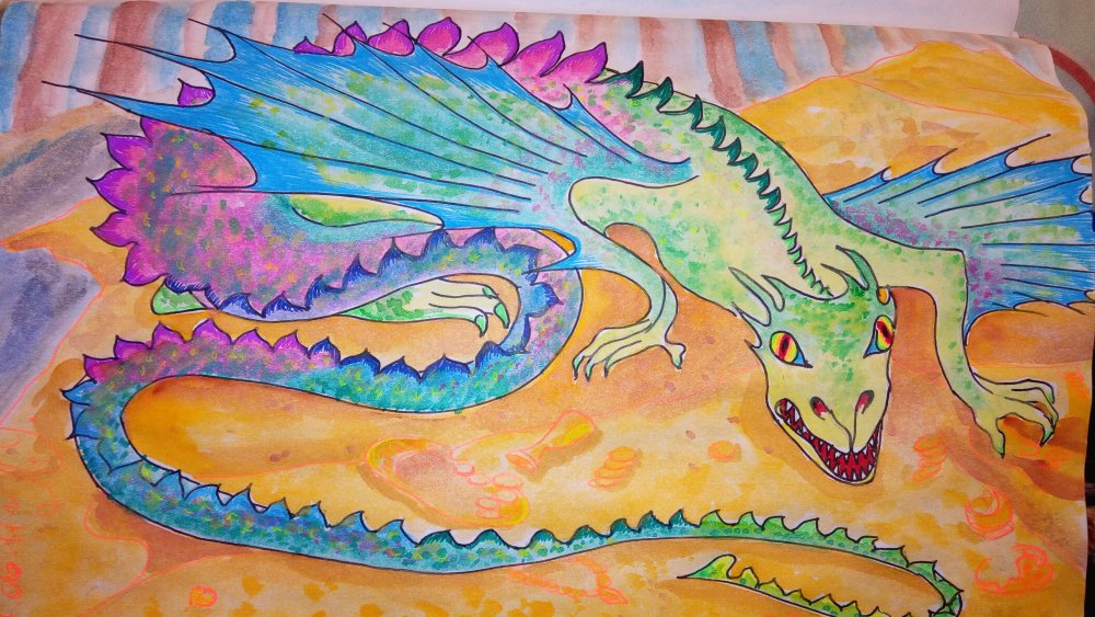 Рисунки на ватмане драконы