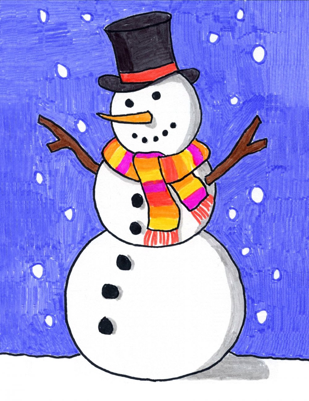 Рисование снеговика