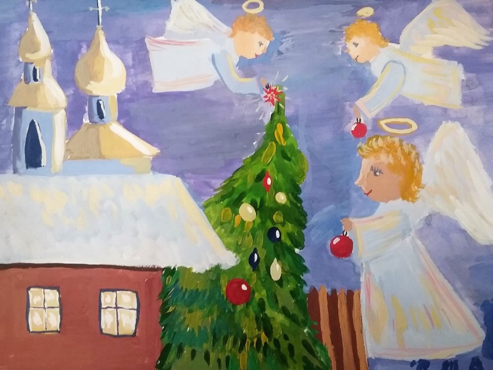 Рисунки на тему Рождества Христова на конкурс