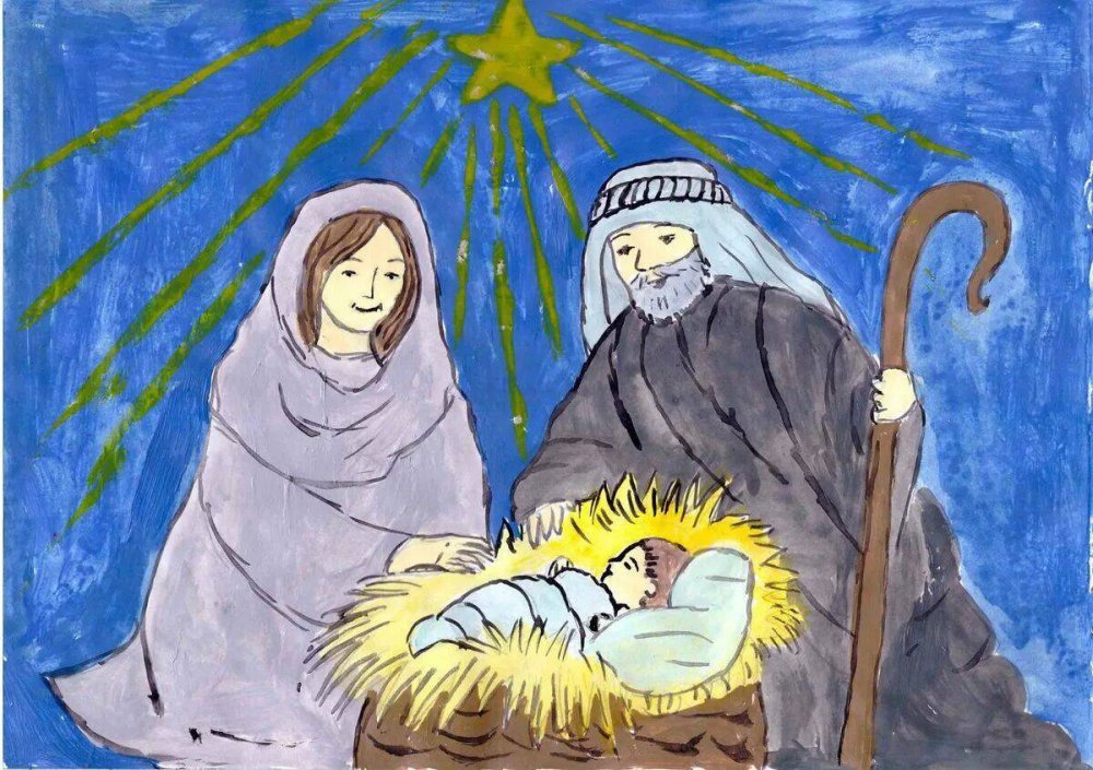Рисунок Рождество Христово для детей