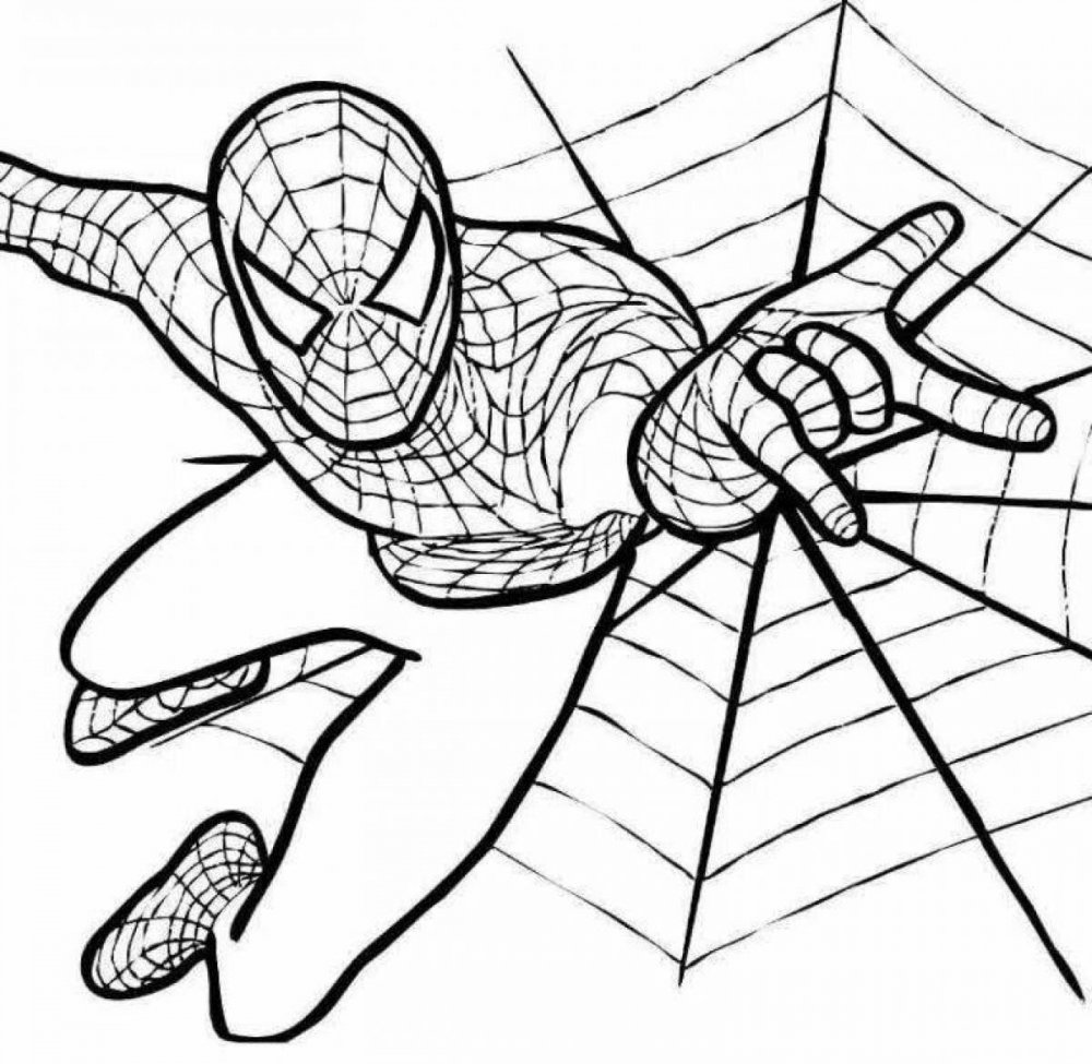 Человек паук разукрашка