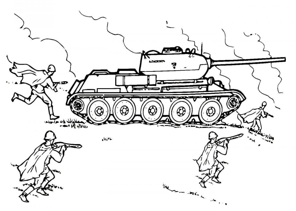 Танк т 34 Великой Отечественной войны раскраска