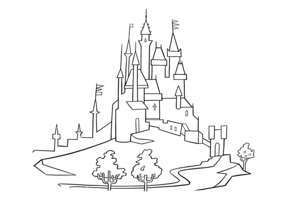 Замок нарисованная модель для карты