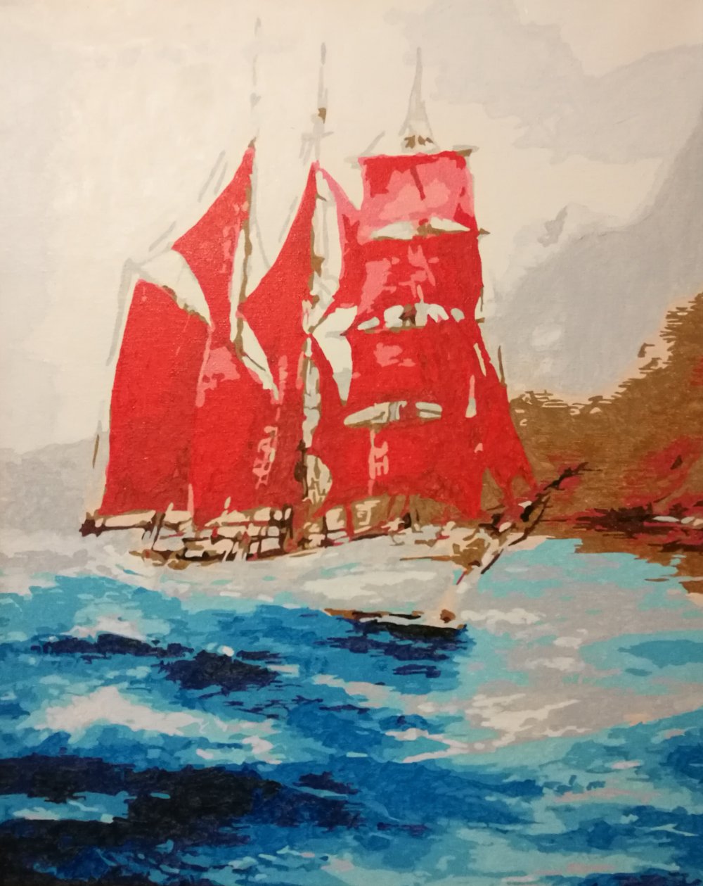 Картина корабль с алыми парусами