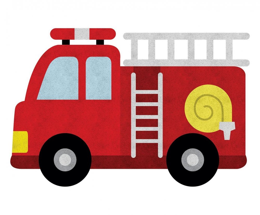 Трафарет пожарной машины для аппликации