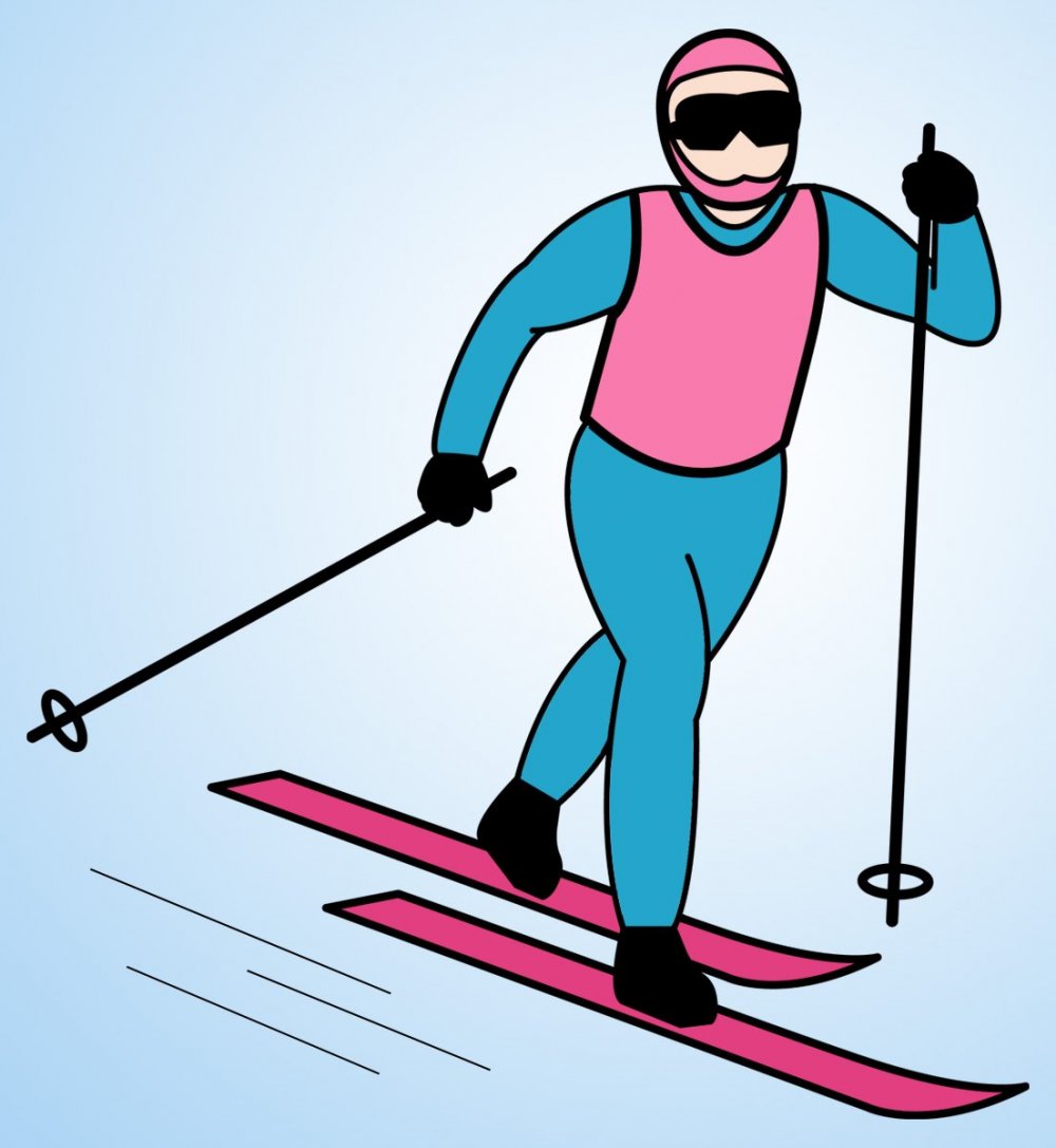 Лыжник в движении