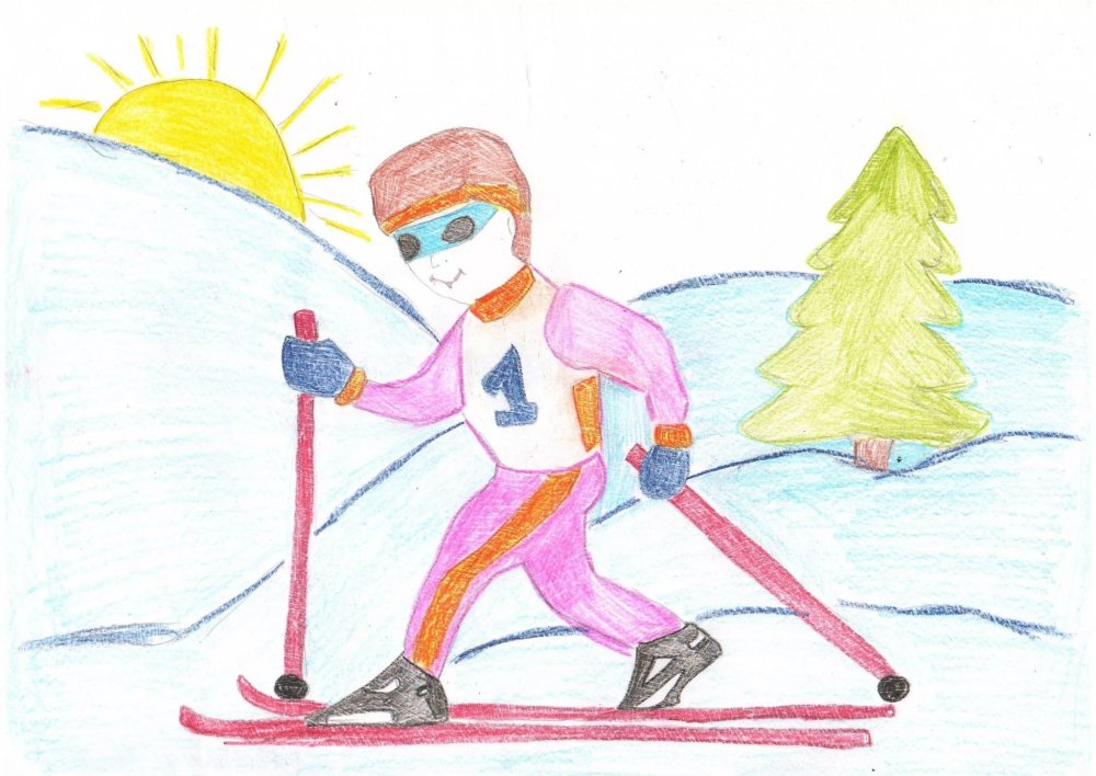 Зимний спорт рисунок