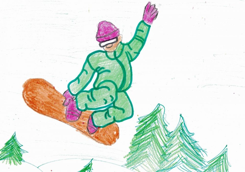 Рисунок своими руками на тему зимний спорт