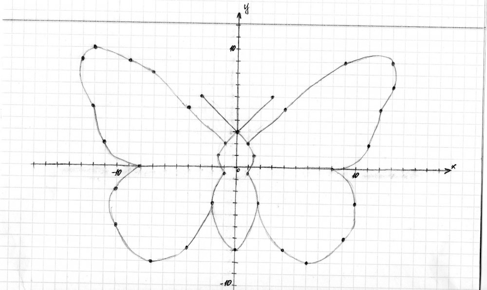 Бабочка на координатной плоскости