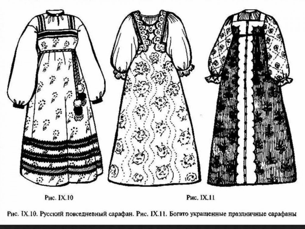 Раскраска традиционной русской одежды