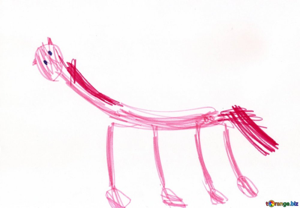 Лошадь с розовой гривой