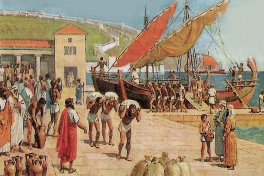 Порт Пирей в древней Греции