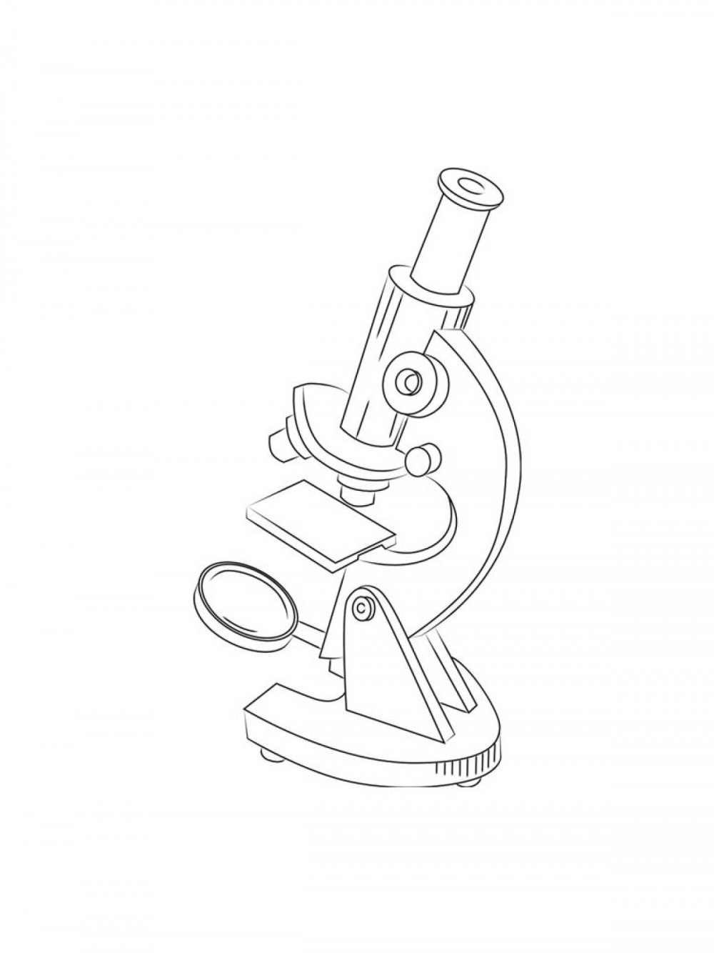 Микроскоп сбоку рисунок