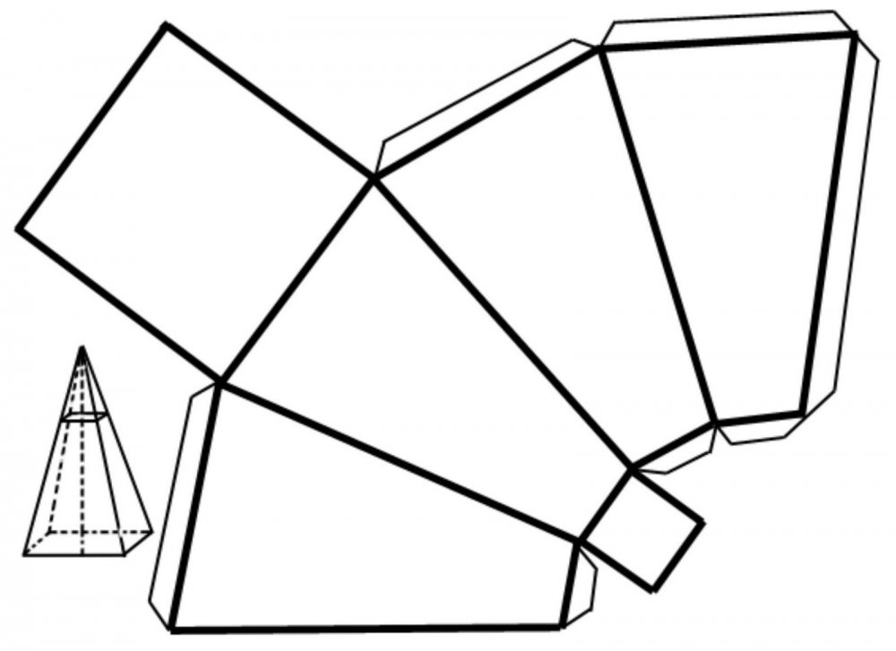 Усеченная треугольная пирамида развертка