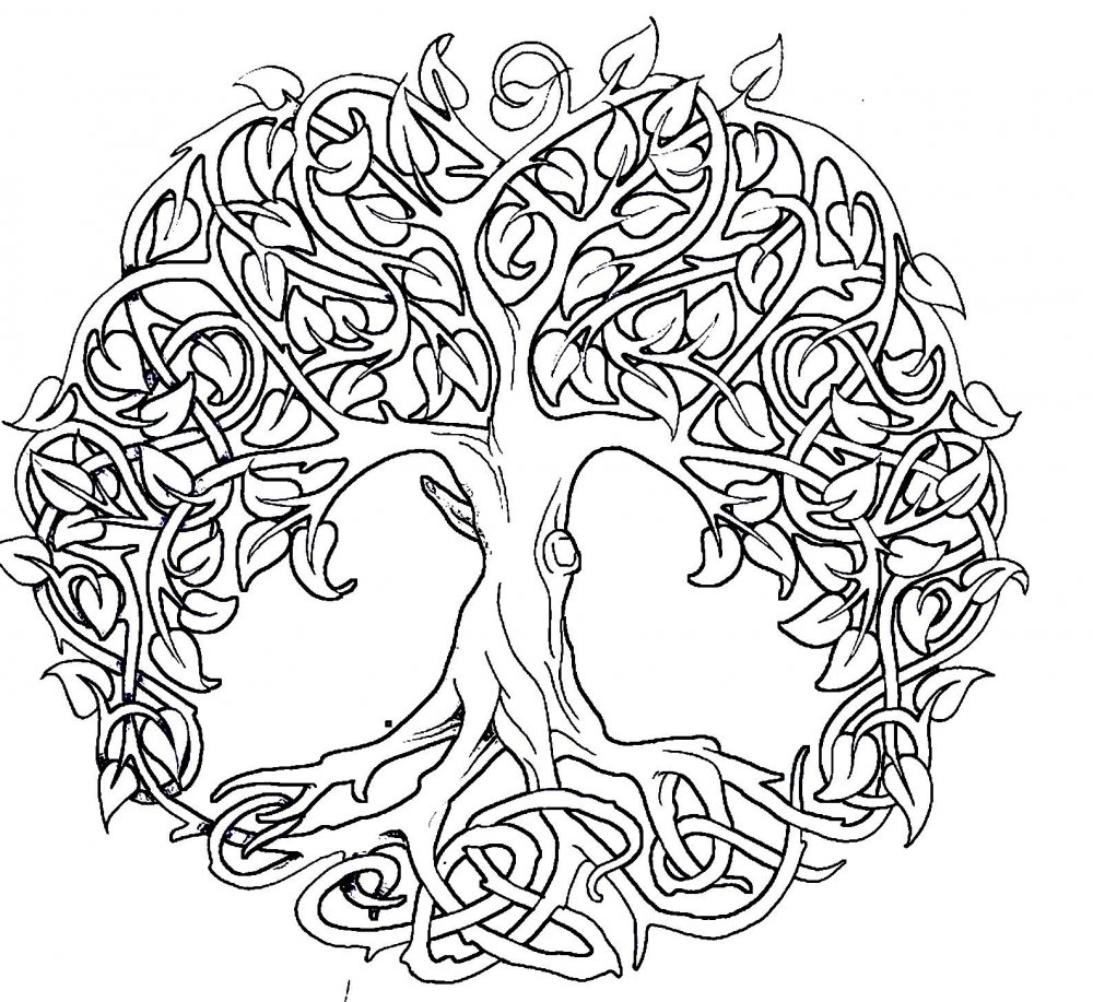 Кельтские узоры дерево Иггдрасиль