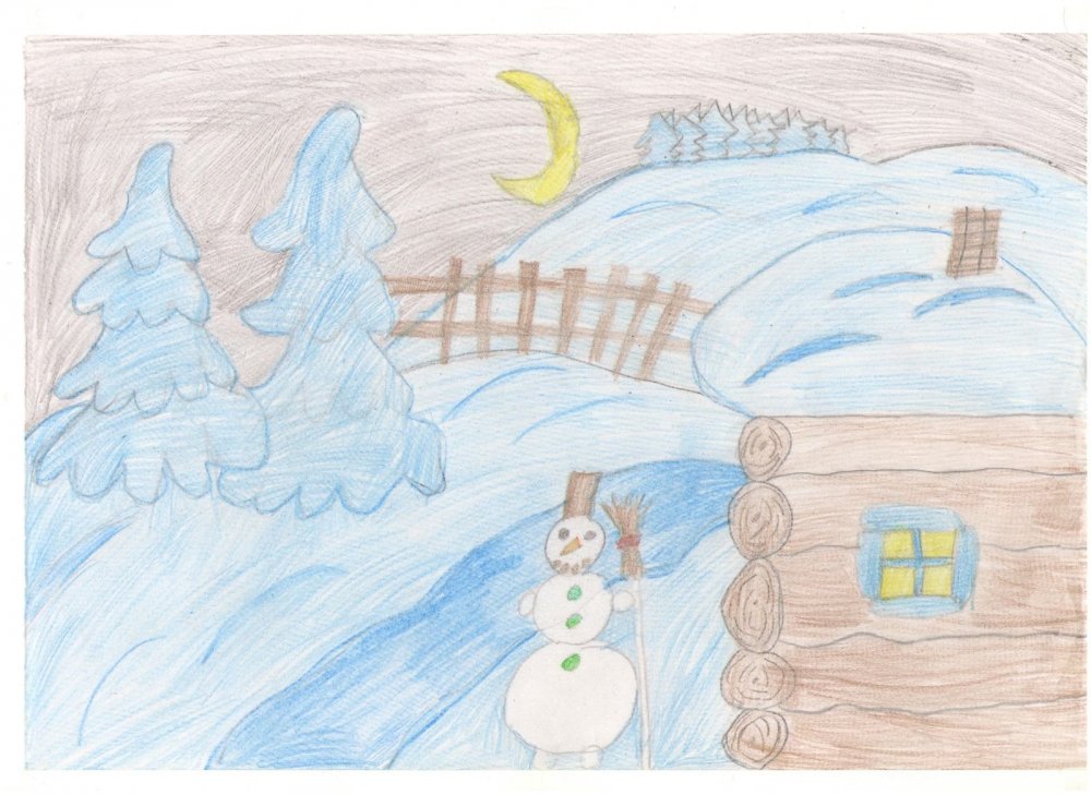 Зимушка зима рисунки на формате а3