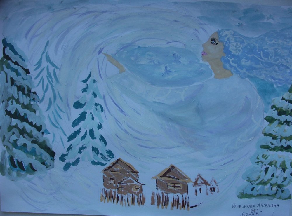 Чародейка зима рисунки детей