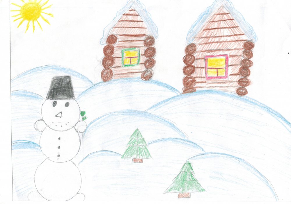 Рисунок Зимушка зима 3 класс