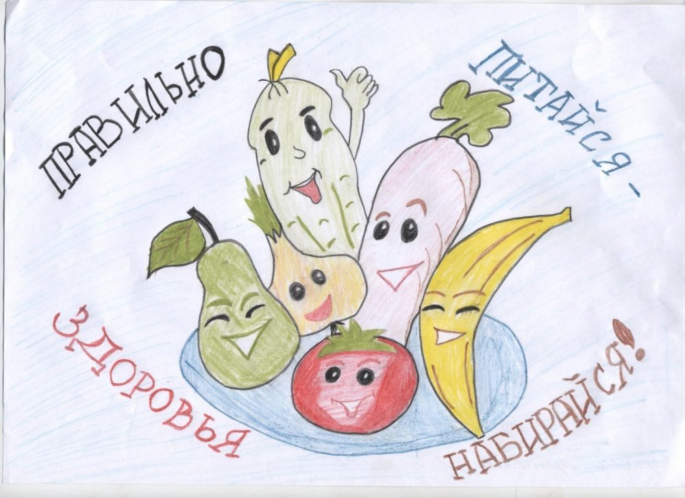 Детские рисунки на тему здоровое питание